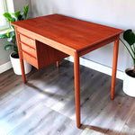 REFINISHED Danish Mid Century Modern Teak Desk Free-Standing 6