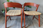 REFINISHED Danish MCM Teak Armchairs by Kai Kristiansen model 32 10