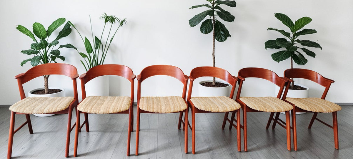 REFINISHED Danish MCM Teak Armchairs by Kai Kristiansen model 32