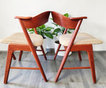 REFINISHED Danish MCM Teak Armchairs by Kai Kristiansen model 32 1