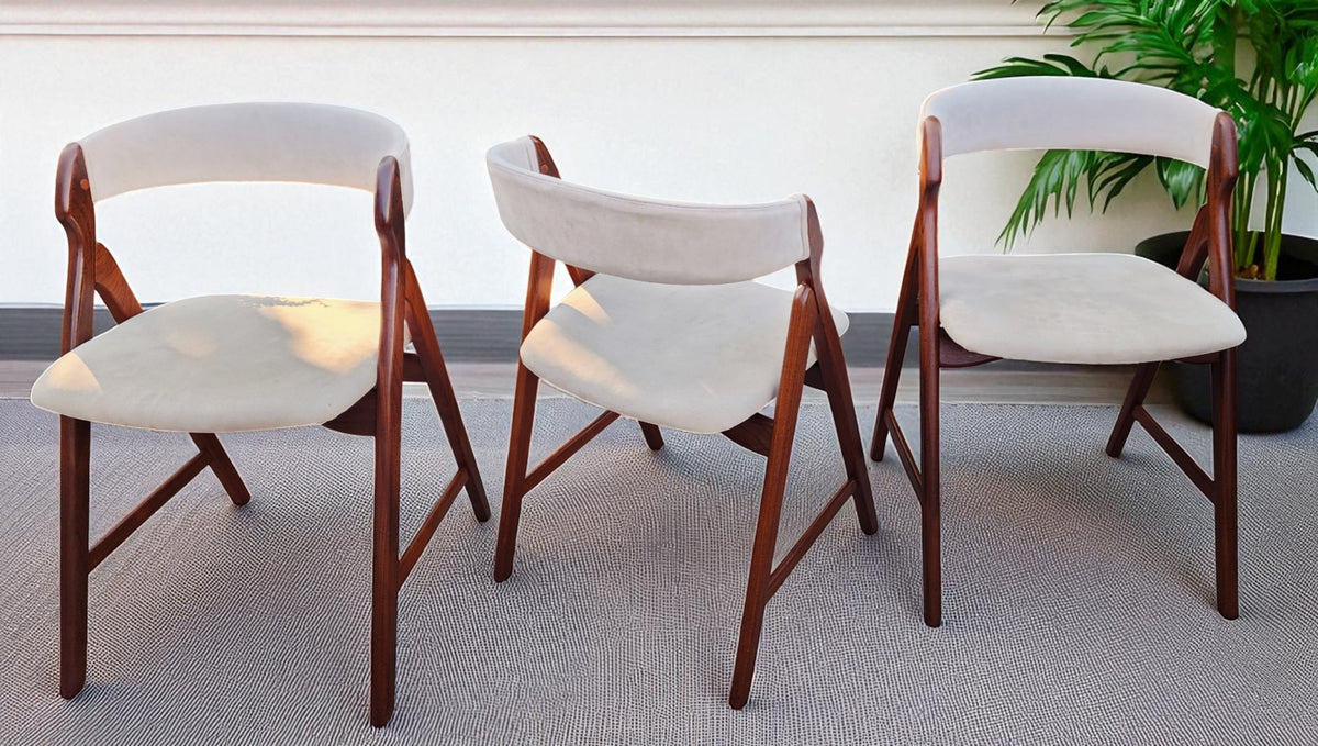 6 REFINISHED Danish Mid Century Modern Teak A -frame Chairs by TH Harlev