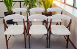 6 REFINISHED Danish Mid Century Modern Teak A -frame Chairs by TH Harlev 3