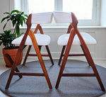 6 REFINISHED Danish Mid Century Modern Teak A -frame Chairs by TH Harlev 4