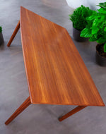 REFINISHED Danish MCM Teak Table Draw Leaf Surfboard Shape by DYRLUND 59