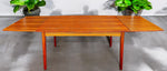 REFINISHED Danish MCM Teak Table Draw Leaf Surfboard Shape by DYRLUND 59
