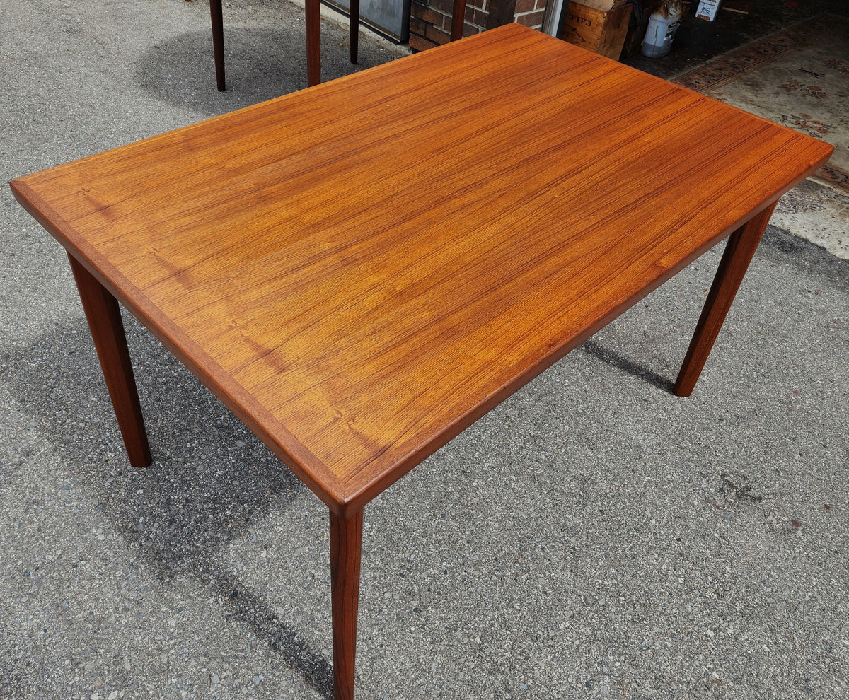 REFINISHED Danish MCM Teak Draw Leaf Table by H. Kjaernulf 51