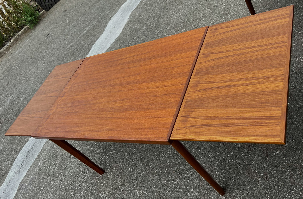 REFINISHED Danish MCM Teak Draw Leaf Table by H. Kjaernulf 51