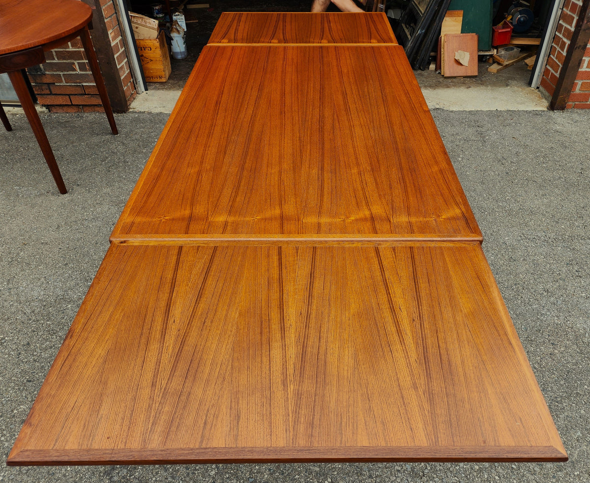 REFINISHED Danish MCM Teak Draw Leaf Table by H. Kjaernulf 51