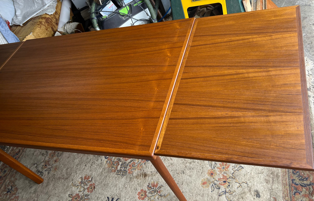 REFINISHED Danish MCM Teak Draw Leaf Table by H. Kjaernulf 51