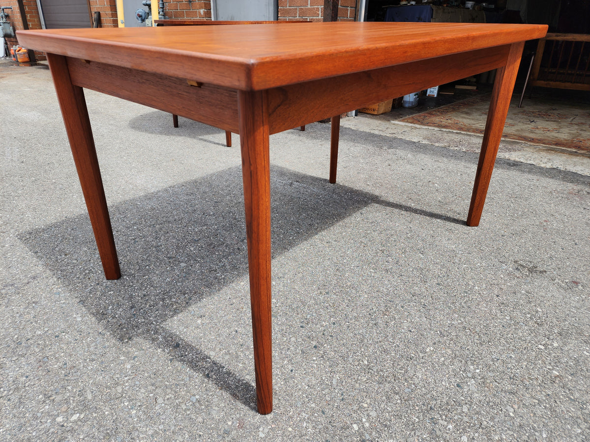 REFINISHED Danish MCM Teak Draw Leaf Table by H. Kjaernulf 51