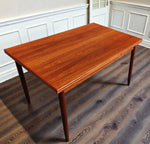 REFINISHED Danish Mid Century Modern Teak Draw Leaf Table 48