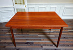 REFINISHED Danish Mid Century Modern Teak Draw Leaf Table 48