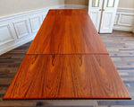 REFINISHED Danish Mid Century Modern Teak Draw Leaf Table 48