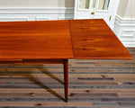 REFINISHED Danish Mid Century Modern Teak Draw Leaf Table 48