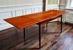 REFINISHED Danish Mid Century Modern Teak Draw Leaf Table 48
