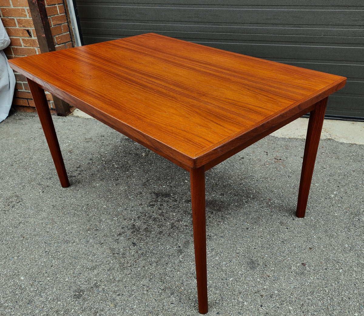 REFINISHED Danish MCM Teak Draw Leaf Table by H. Kjaernulf  51