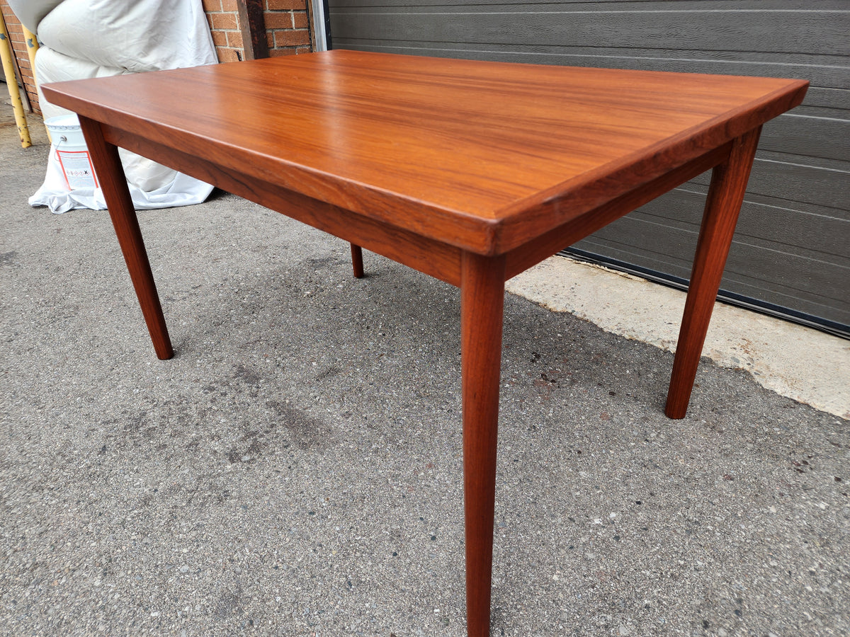 REFINISHED Danish MCM Teak Draw Leaf Table by H. Kjaernulf  51