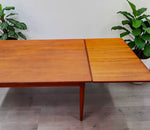 REFINISHED Danish Mid Century Modern Teak Draw Leaf Table 51