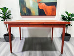 REFINISHED Danish Mid Century Modern Teak Draw Leaf Table 51