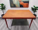 REFINISHED Danish Mid Century Modern Teak Draw Leaf Table 51