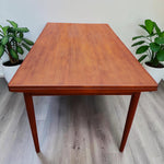 REFINISHED Danish Mid Century Modern Teak Draw Leaf Table 51