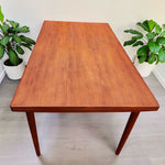 REFINISHED Danish Mid Century Modern Teak Draw Leaf Table 51