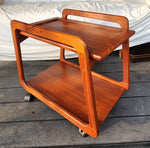 REFINISHED Danish Mid Century Modern Teak Reversible Tray Top Bar Cart by Sika Mobler 8