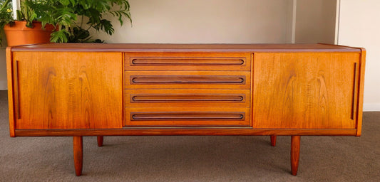 REFINISHED Danish Mid Century Modern Teak Sideboard by Johannes Andersen 79"