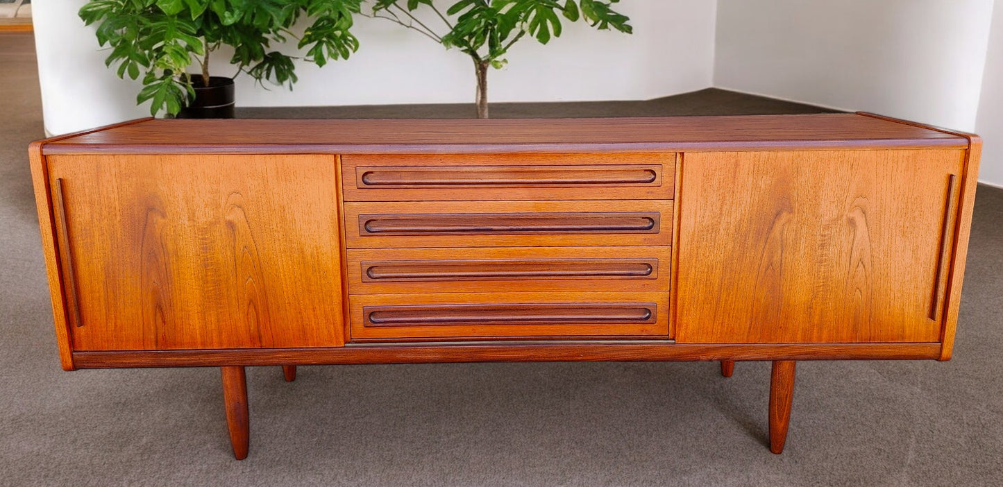 REFINISHED Danish Mid Century Modern Teak Sideboard by Johannes Andersen 79"