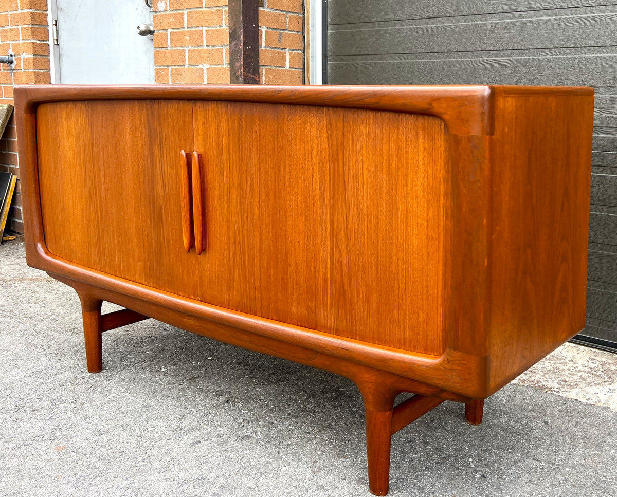 REFINISHED Danish MCM Teak Tambour Sideboard by Johannes Andersen 63