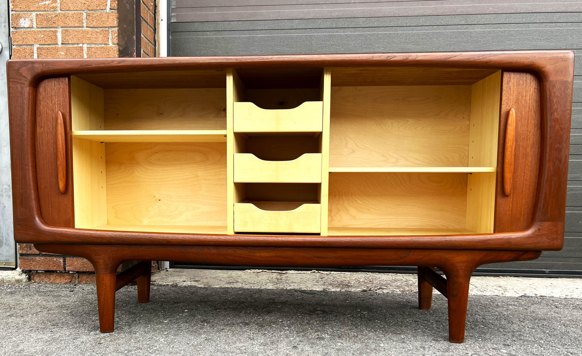 REFINISHED Danish MCM Teak Tambour Sideboard by Johannes Andersen 63