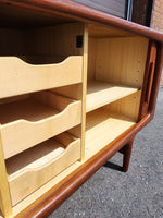 REFINISHED Danish MCM Teak Tambour Sideboard by Johannes Andersen 63