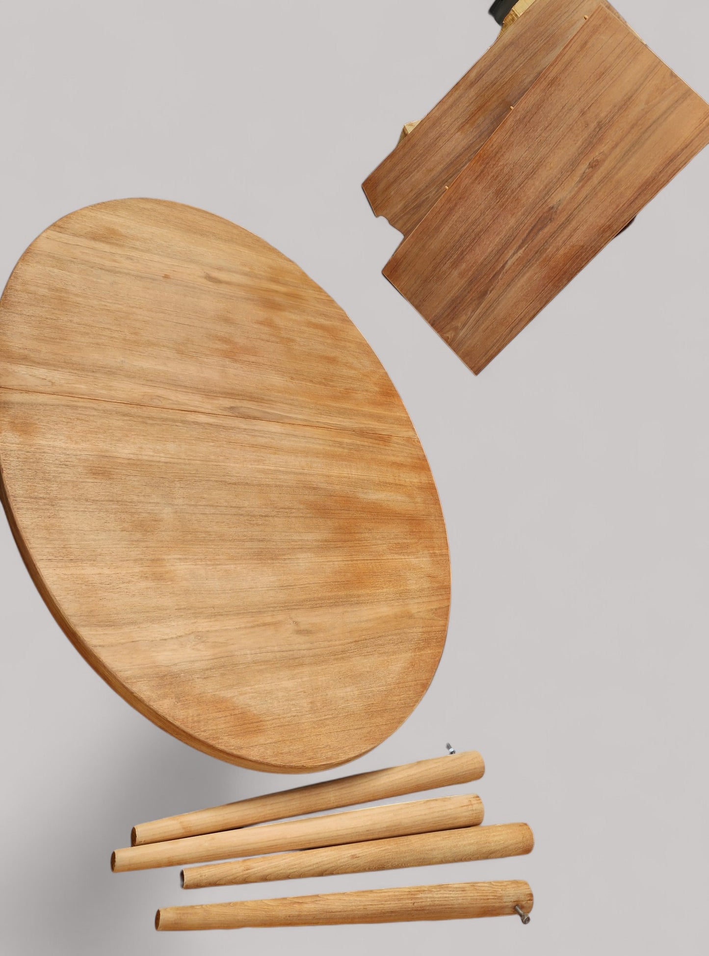 REFINISHED Danish Mid Century Modern Teak Table Oval w 2 leaves 60"-100"