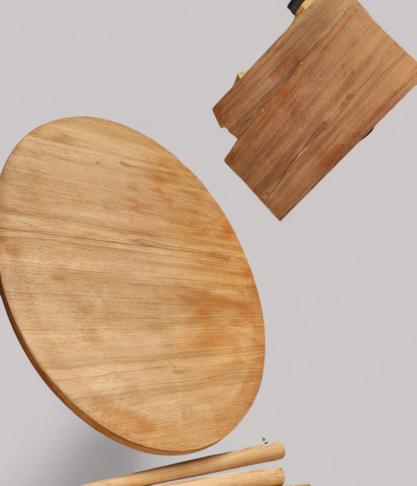 REFINISHED Mid Century Modern Teak Table Oval w 2 Leaves 60"-92"