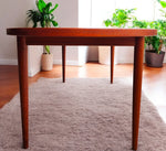 REFINISHED Danish Mid Century Modern Teak Table Oval w 2 leaves 60