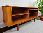 Danish Mid Century Modern Teak Tambour Credenza 65