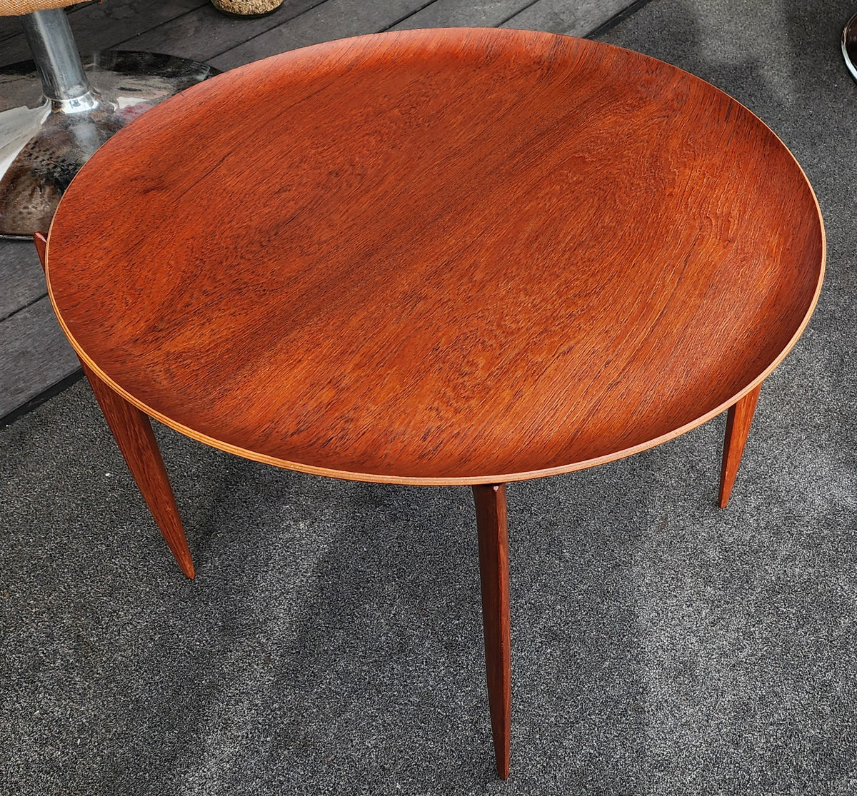 REFINISHED Danish Modern Teak Tray Table by Willumsen & Engholm for Fritz Hansen, Model 4508