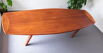 REFINISHED Danish MCM Teak Surfboard Coffee Table by A.H. Olsen for Mogens Kold 63
