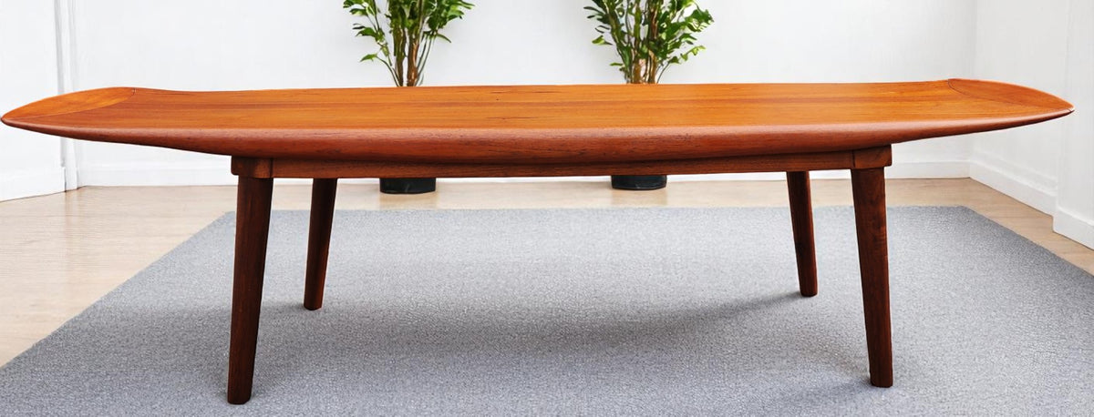 REFINISHED Danish MCM Teak Surfboard Coffee Table by A.H. Olsen for Mogens Kold 63