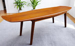 REFINISHED Danish MCM Teak Surfboard Coffee Table by A.H. Olsen for Mogens Kold 63