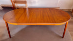 REFINISHED Danish MCM Teak Table Round w 2 leaves by C.J. Rosengaarden 47