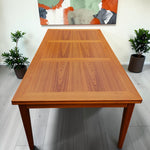 Danish Mid Century Modern Teak Draw Leaf Table by Skovby 71