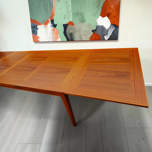Danish Mid Century Modern Teak Draw Leaf Table by Skovby 71"-126"