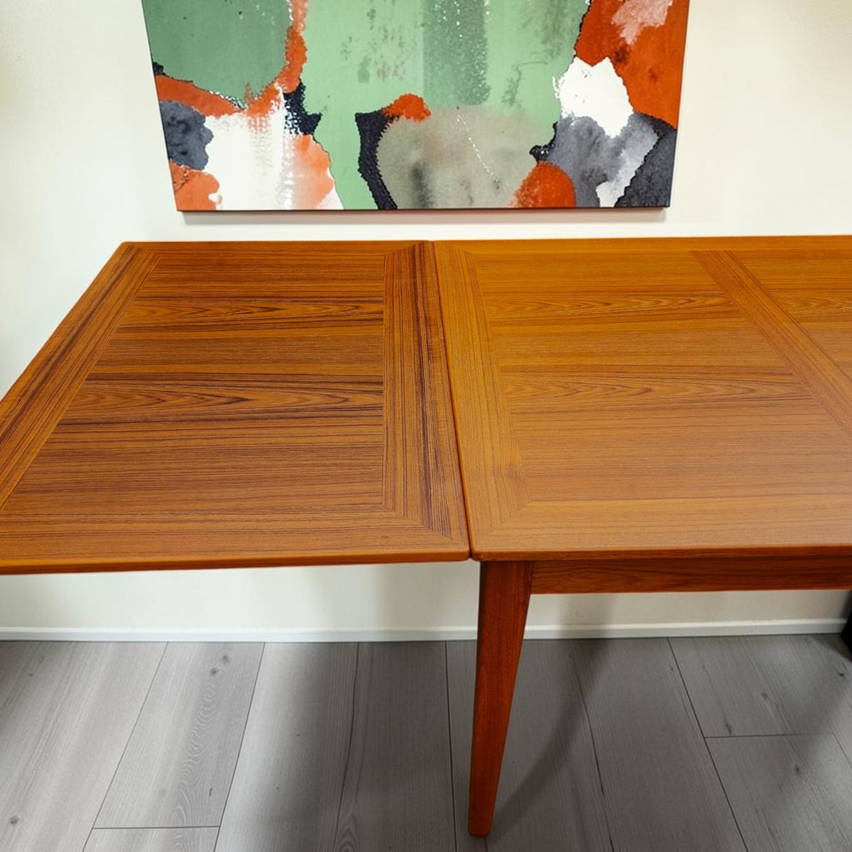 Danish Mid Century Modern Teak Draw Leaf Table by Skovby 71