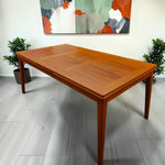 Danish Mid Century Modern Teak Draw Leaf Table by Skovby 71