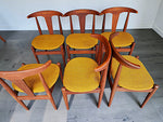 6 REFINISHED will be REUPHOLSTERED Danish MCM Cowhorn Teak Chairs 11