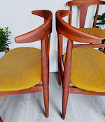 6 REFINISHED will be REUPHOLSTERED Danish MCM Cowhorn Teak Chairs 4
