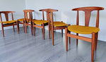 6 REFINISHED will be REUPHOLSTERED Danish MCM Cowhorn Teak Chairs 8