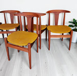 6 REFINISHED will be REUPHOLSTERED Danish MCM Cowhorn Teak Chairs 9