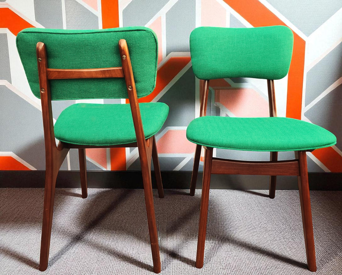 4 REUPHOLSTERED Danish Mid Century Modern Teak Chairs by Arne Hovmand Olsen